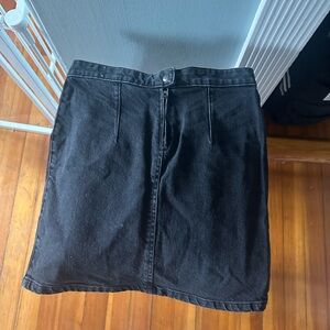 Classic Black Denim Skirt